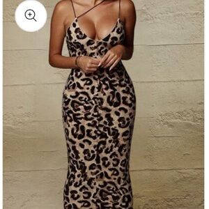 Leopard Print Spaghetti Strap Dress